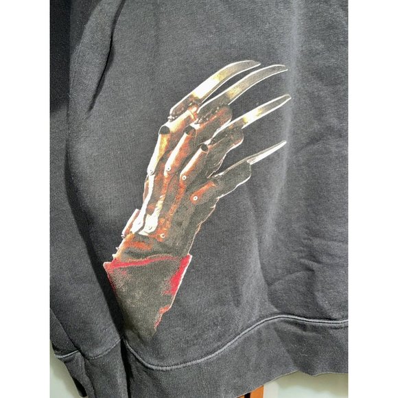 Nightmare On Elm Street x H&M Black Graphic Crewneck Fleece Sweatshirt Size S - Picture 4 of 6